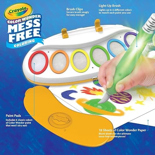 Crayola Color Wonder Magic Light Brush, Mess Free Painting Station for Kids, Toddler Toys & Activities, Holiday & Christmas Gifts for Kids, Ages 3+ thumbnail 4