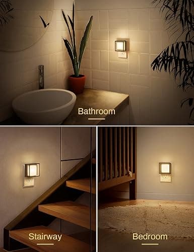 DORESshop LED Night Light, Night Lights Plug Into Wall [2 Pack] with Dusk-to-Dawn Sensor, Dimmable Nightlights, Adjustable Brightness for Bathroom, Hallway, Bedroom,Kids Room,Stairway,Soft White thumbnail 6