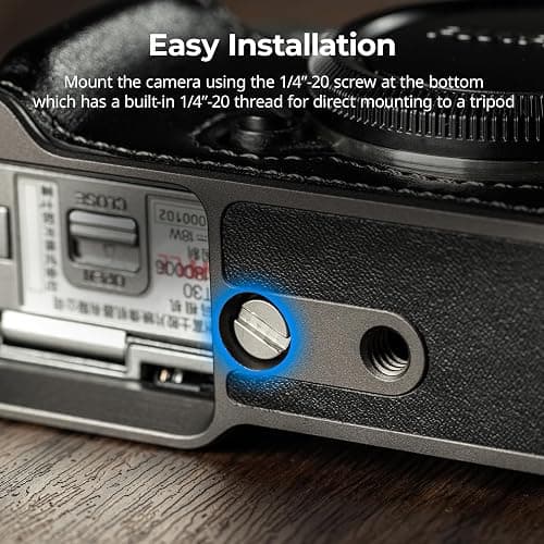SMALLRIG Leather Case with Shoulder Strap for FUJIFILM X-T30 III/X-T30 II | Retro Style Camera Half Case with Aluminum Frame & Shutter Button Cap (Black) thumbnail 5