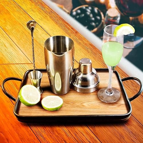 WPHUAW 24oz Cocktail Shaker Bar Set-Professional Margarita Mixer Drink Shaker Professional Stainless Steel Bar Tools Built-in Bartender Strainer for Martini Kit thumbnail 2