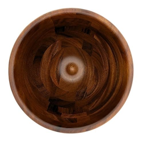 Premium Walnut Wood Mixing Bowl Compatible with KitchenAid 4.5 & 5 QT Tilt-Head Models – Natural True Walnut Wooden Bowl with Stainless Steel Locking Base | 5QT thumbnail 2
