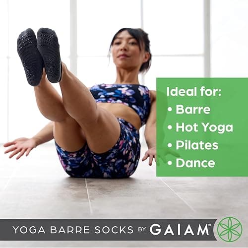 Gaiam Grippy Studio Yoga Socks for Extra Grip in Standard or Hot Yoga thumbnail 4