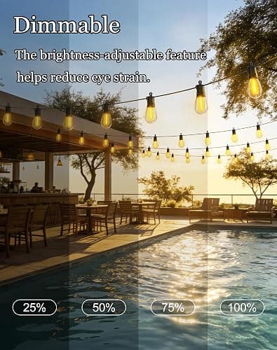 65ft-Solar-Powered-Lights-Outdoor-Waterproof-String Lights-Outside-Patio-Yard-Garden-Fence-Backyard-Deck-Porch-Balcony-Patios-Camping-Battery-Operated-LED-Fairy-Strip-Lighting-Hanging-Edison-Bulbs-S14 thumbnail 4