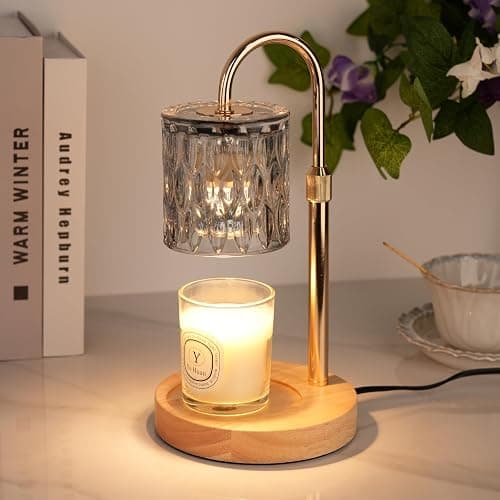 HAIDOLIANG Candle Warmer Lamp with Timer and Dimmable, Electric Wax Melt Candle Warmers Height Adjustable with 2 Bulbs, Birthday Gifts for Women House Warming for Scented Jar Candles(Taro Purple) - Image 1
