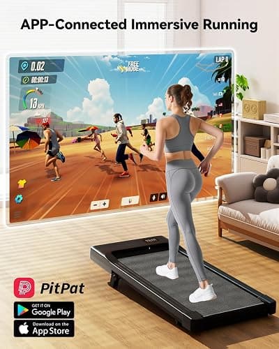 Lacuffy Walking Pad with 6% Incline, Max 12km/h Treadmill for Home Foldable, Raceable Under Desk Treadmill Max 136kg,159kg walking treadmill 2.5HP with Smart App Control, HIIT & MIIT Programs thumbnail 2