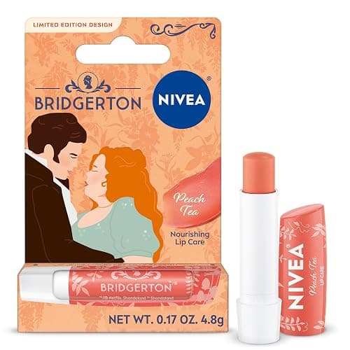 NIVEA Peach Tea Lip Balm, Nourishing Lip Care, Bridgerton Limited Edition Tinted Lip Balm with Peach Flavor and Shea Butter, 3-in-1 Moisture, Repair and Color, 0.17 Oz Stick - Image 1