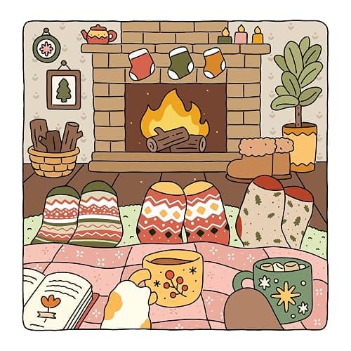 Fuzzy Hygge: Cute and Cozy Coloring Book for Adults & Teens Featuring Adorable Animals Characters for Stress Relief (Fuzzy Friends Coloring) thumbnail 5