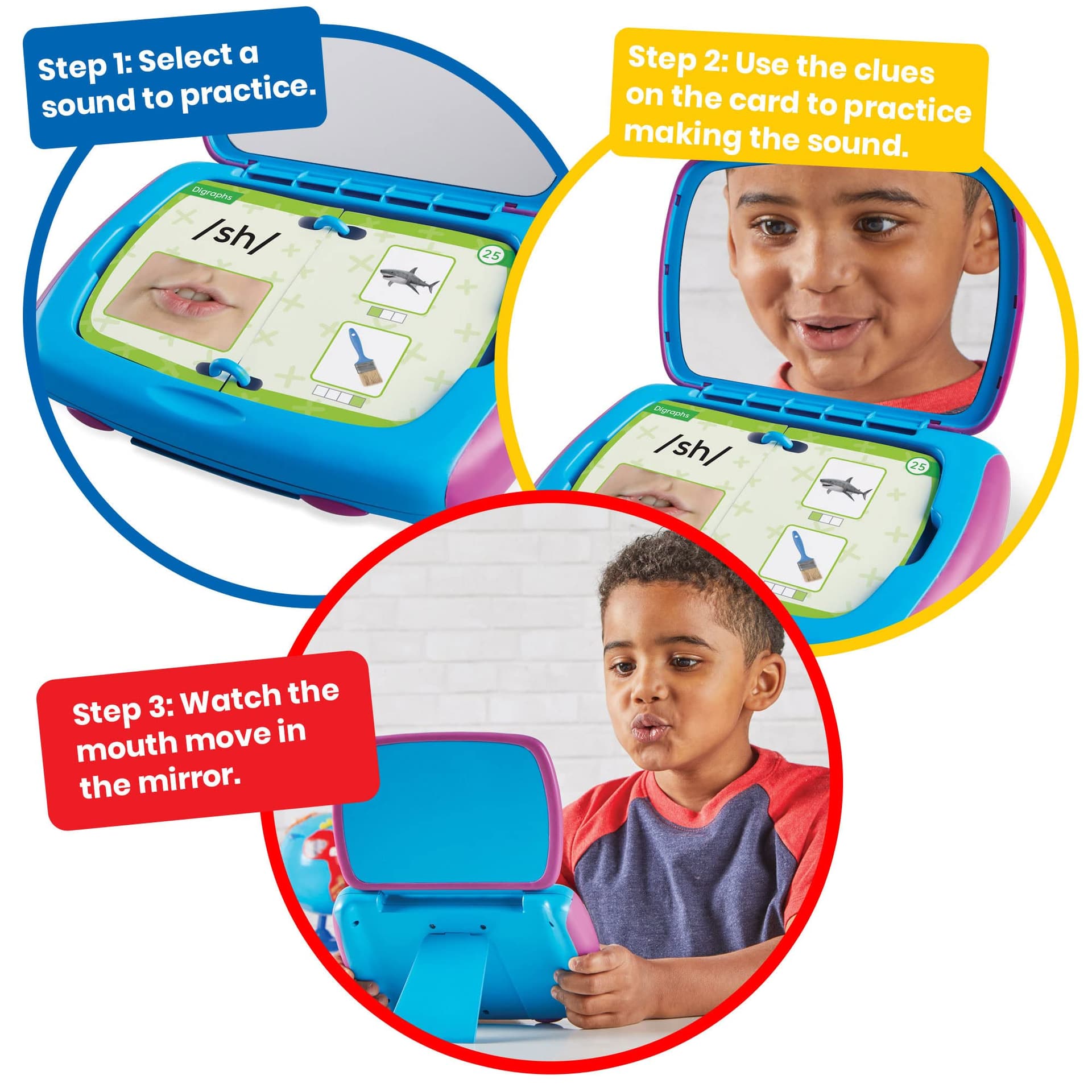 hand2mind Mirror My Sounds Phoneme Set, Phonics Flash Cards, Speech Therapy Tools, ESL Teaching Materials, Kindergarten Learning Activities, Ages 3-8, Includes 1 Mirror and Booklet in a Plastic Case thumbnail 2