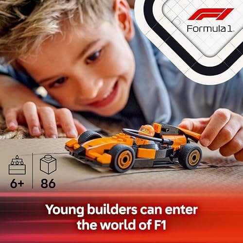 LEGO City F1 Driver with McLaren Race Car - Formula 1 Building Toy with a Racing Driver Minifigure - Small Birthday Gift Idea for 6+ Year Old Boys & Girls or Adult Motorsport Fans - 60442 thumbnail 4