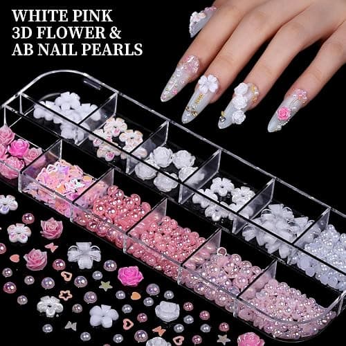 FANDAMEI Nail Charms, Nail Rhinestones Kit with 8 Boxes of Nail Gems, Bedazzling Kit for Nails, Colorful Clear Flatback Rhinestones, Charms Y2K for Nails, Multi Shape Nail Art Accessories for Crafts thumbnail 4
