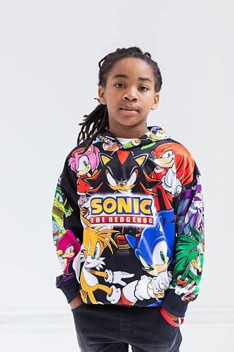 SEGA Sonic the Hedgehog Knuckles Shadow Tails Fleece Pullover Hoodie Little Kid to Big Kid thumbnail 2