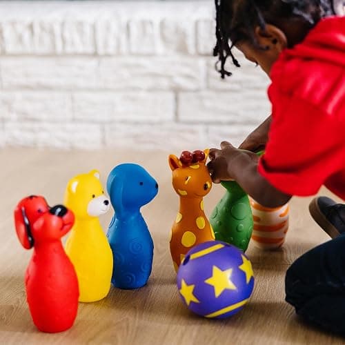 Melissa & Doug K’s Kids Bowling Friends Set, Soft Animal-Themed Pins & Ball with Carry Case, Travel-Friendly Bowling Game Sports Toy, Indoor & Outdoor Toddler Toys for Kids Ages 2+ thumbnail 2