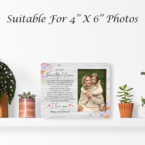 valucise Niece Pictures Frame, To My Beautiful Niece Photo Frame, Niece Gifts From Auntie, Niece Birthday Wedding Gifts, Farmhouse Home Living Room Bedroom Office Decoration -55 thumbnail 5