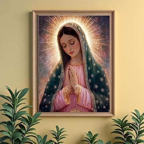 ckdiluy Virgin Mary Diamond Art Kits for Adults Beginners, 5D DIY Religion Diamond Painting Kits, Full Round Drill Diamonds Dots Gem Art Crystal, Home Wall Decor 12X16 Inch thumbnail 3