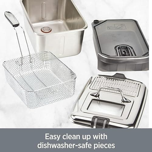 All-Clad Electric Deep Fryer with Basket and Lid, Stainless Steel Deep Fryer for Home Use, 1700W, Dishwasher Safe thumbnail 3