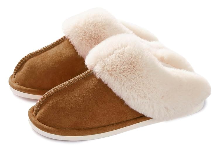 Donpapa Womens Slipper with Memory Foam Fluffy Soft Warm Slip On House Slippers Anti-Skid Cozy Plush for Indoor Outdoor - Image 1