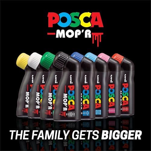 uni® POSCA MOP'R PCM-22 Water-Based Paint Markers, Round Tip (3.0-19.0mm), Assorted Colors, 8 Pack thumbnail 3