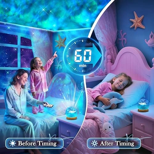 One Fire Ocean Projector for Bedroom,18-Color LED Mood Lighting,Girls Gifts | 3-in-1 Sunset Ocean Northern Lights Projector – Remote, 6 Brightness, 1-Hr Timer, Calming Decor for Bedroom Bathroom Dorm thumbnail 6