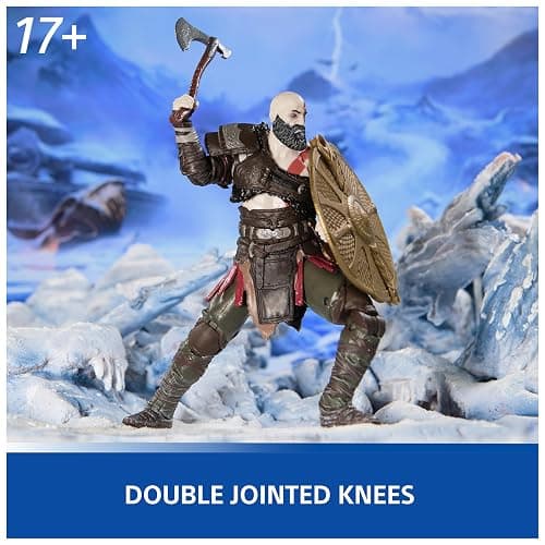 PlayStation God of War Ragnarök, 6” Kratos Action Figure with 5 Accessories, The Shapes Collection, for PS5 Fans & Collectors Ages 17+ thumbnail 4