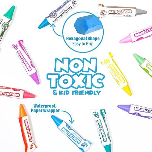 Tub Works® Sweet Scents Smooth™ Bath Crayons Bath Toy, 12 Pack | Nontoxic, Washable Bath Crayons for Toddlers & Kids | Unique Formula Draws Smoothly & Vividly on Wet & Dry Tub Walls | Scented Crayons - Sweet Scents thumbnail 4