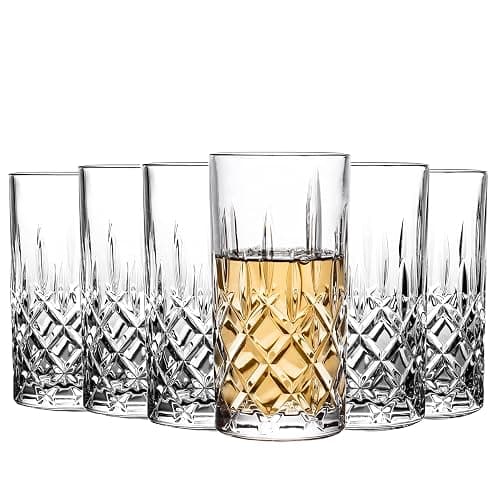 binsakao Highball Glasses Collins Tall Beverage Set of 6, 14 Ounce Cups Glassware for Drinks, Water, Beer, Soda - Image 1