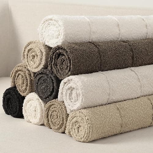 YCOLL Bouclé Kissenbezug 40x40 2er Set, Weiche Struktur Kissenbezüge mit Streifen, Moderne Kuschelige Dekokissen für Sofa, Couch & Bett, Kissenhüllen für Wohnzimmer, Haferfarben thumbnail 4