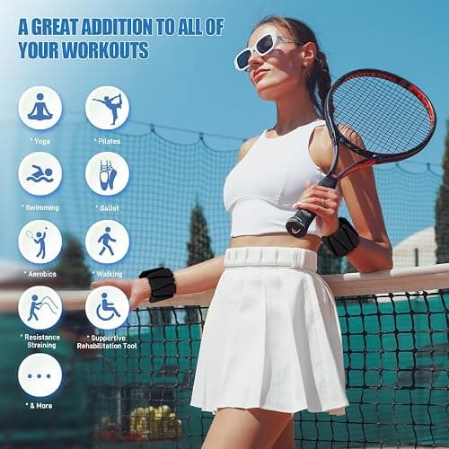 BECOJADDE Ankle Weights Set of 2 (1 lb/2 lb/3 lb Each) Adjustable Wrist Weights for Women Men Wearable Arm Leg Weight for Pilates, Running, Walking, Workout, Yoga thumbnail 7