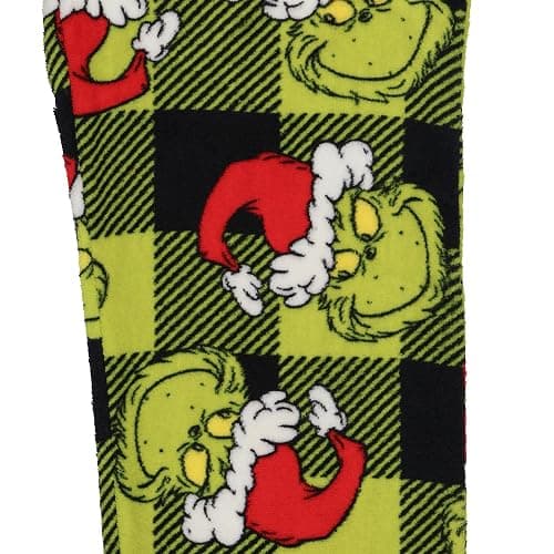 Dr. Seuss The Grinch Pajamas Kid's Santa Hat Buffalo Plaid Lounge Pants Pajama Bottoms thumbnail 2