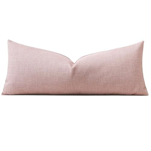 OTOSTAR Linen Throw Pillow Cover Set of 1 Decorative Long Lumbar Pillowcase Rectangle Cushion Cover 14x36 Inch for Home Decor Sofa Bedroom Car 35 x 90CM Pink thumbnail 9