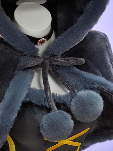 Mobbunny Anime Derivative Plush Cloak Adults Hooded Cape Sexy Fluffy Cosplay Costume Grey One Size Halloween Christmas thumbnail 4