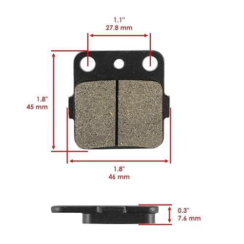 Caltric Brake Pads Compatible with Yamaha Raptor 350 YFM350 2004-2013 Front and Rear Brakes thumbnail 2