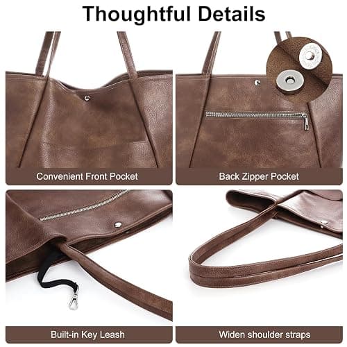 Large Tote Bag for Women Work 25L Travel Vegan Leather Ladies Handbags Weekender Purses thumbnail 4