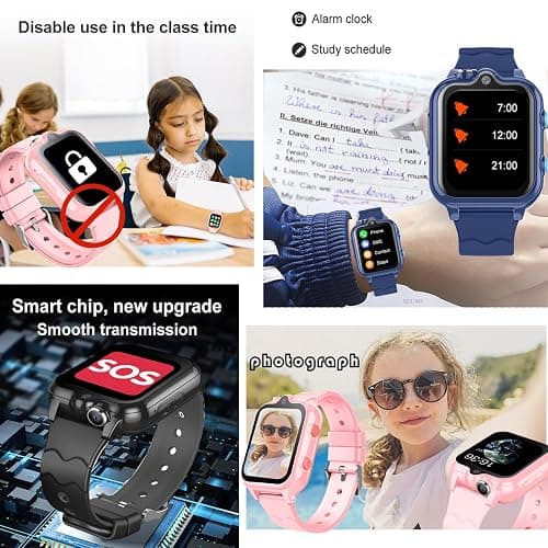 DDIOYIUR Smart Watch for Kids, 4G Kids GPS Watch with WiFi, SMS, Call, Voice Video Chat, Bluetooth, Audio Recording, Alarm, Pedometer,Birthday Gifts for 4-16 Students. thumbnail 6