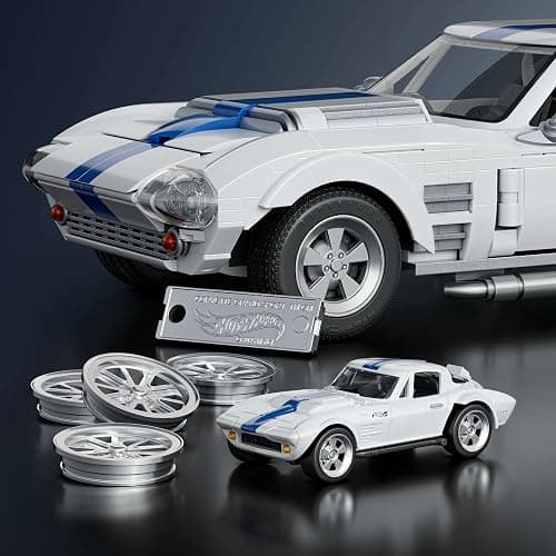 Mattel Brick Shop Hot Wheels Elite Series Building Set, Corvette Grand Sport with 918 Pieces, Realistic Details and Custom Decals, Adult Collectors and Kids Ages 10+ thumbnail 5