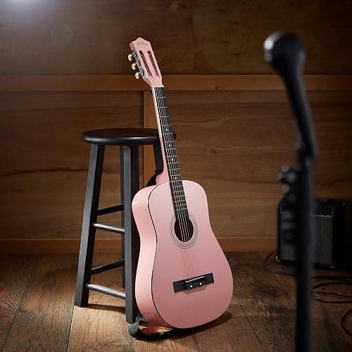 Ashthorpe 38-inch Beginner Acoustic Guitar Package (Pink), Basic Starter Kit w/Gig Bag, Strings, Strap, Tuner, Picks thumbnail 4