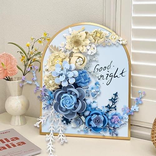 SUNHABI Flower Building Set Botanical Collection Set of Crescent-Shaped Unique Décor Table or Wall Decoration, Home Décor Great Gift thumbnail 2