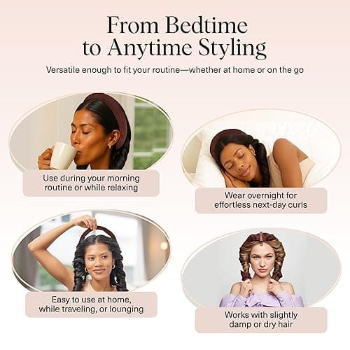 Kitsch Satin Heatless Hair Curler Set - Heatless Curls Overnight with Hair Curler & 2 Satin Scrunchies - Hair Curlers to Sleep in for Overnight Curls - Overnight Blowout Rods - Chocolate thumbnail 7