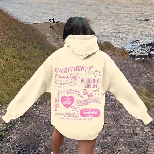 XovLAHzY Cute Hoodies For Women Y2K Oversized Fleece Long Sleeve Graphic Print Sweatshirts Fall Casual Loose Workout Tops thumbnail 3