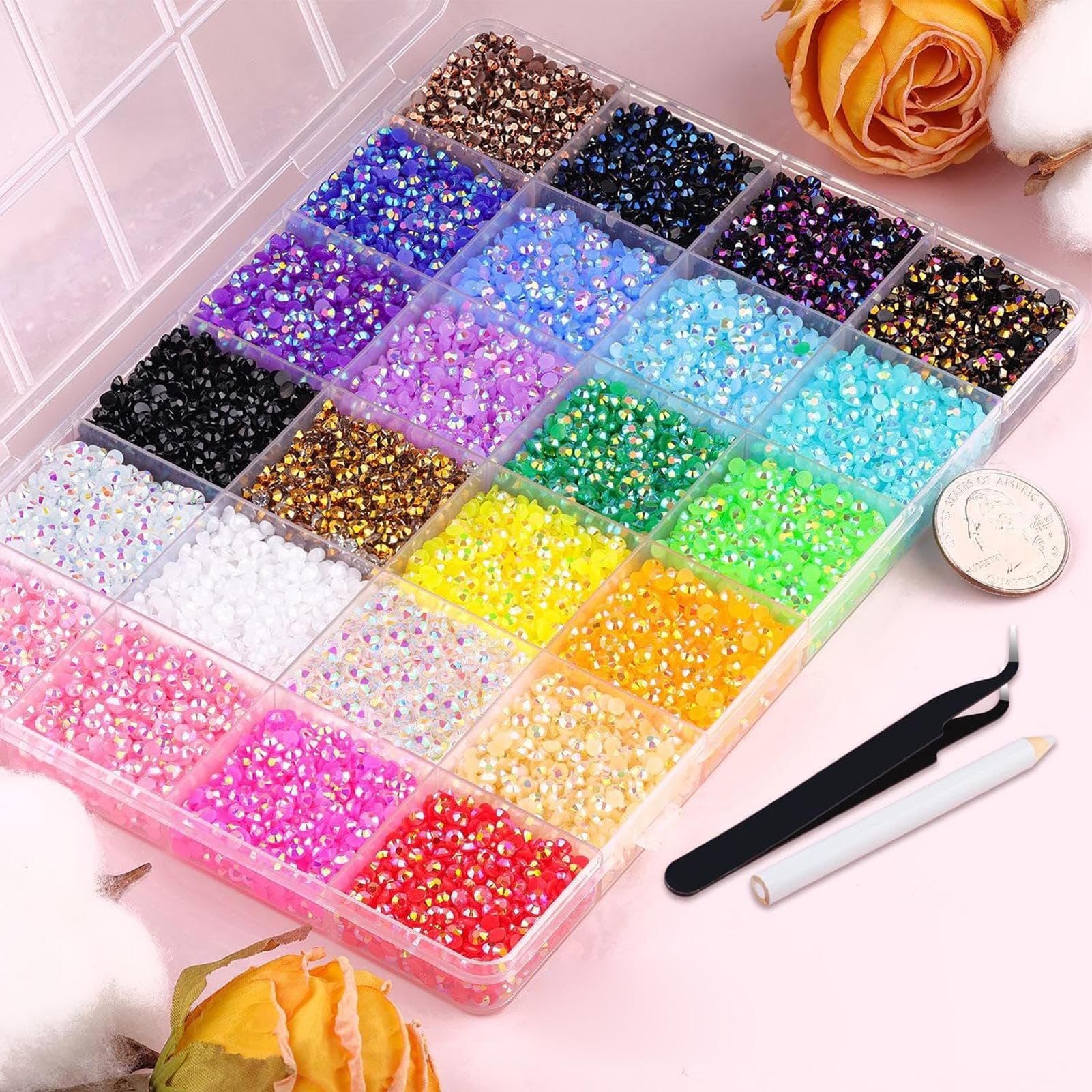 Bedazzling Rhinestones, 40 Colors 3mm Jelly Rhinestones Kit | Gemstones Jewelry Accessories, for Jewelry Crafts Shoes Makeup Clothes Home Party Wedding School thumbnail 3