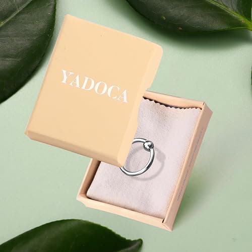 YADOCA Surgical Steel Septum Kit - 2G to 14G Septum Rings, Pincher, Tapers & Gauge, Nose Piercing Jewelry - Silver & Black Tone thumbnail 6