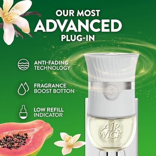 Air Wick Plug In Scented Oil Starter Kit, 2 Warmers + 6 Refills, Vanilla & Pink Papaya, Essential Oils, Air Freshener thumbnail 8