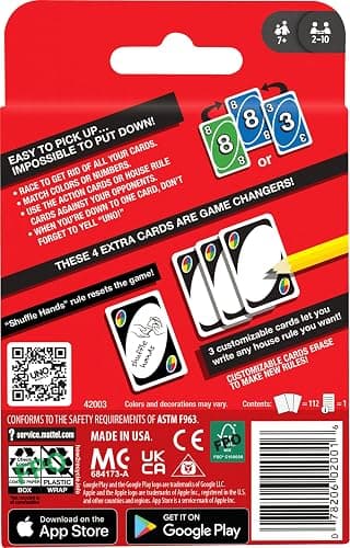 Mattel Games UNO Color & Number Matching Card Game for 2-10 Players Ages 7Y+ thumbnail 4
