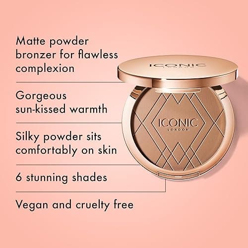 ICONIC LONDON Ultimate Bronzing Powder | Silky Powder, Flawless Matte Finish Bronzer Cruelty-Free, Vegan Makeup - Medium Bronze thumbnail 2