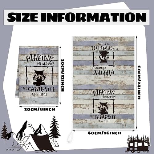 Boyiee Set of 6 Camping Kitchen Towels Happy Camper Tea Towels Absorbent Farmhouse Dish Towels with Funny Sayings 24 x 16 Inches Camping Hand Towels for RV Campers Lovers Gifts Accessories Decorations thumbnail 3