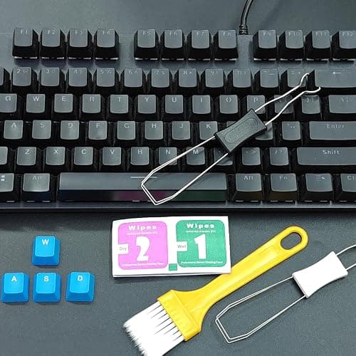 Atdcoek Keycap Puller Switch Pluller with Keyboard Cleaning Brush for Mechanical Keyboard, Stainless Steel Key Removal Tool thumbnail 2
