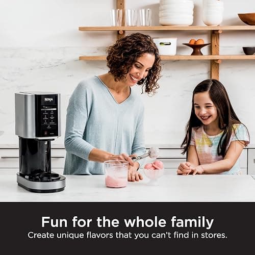 Ninja NC301 CREAMi Ice Cream Maker, for Gelato, Mix-ins, Milkshakes, Sorbet, Smoothie Bowls & More, 7 One-Touch Programs, with (2) Pint Containers & Lids, Compact Size, Perfect for Kids, Silver thumbnail 2