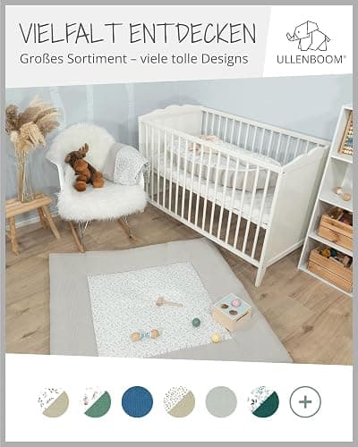 ULLENBOOM Einschlagdecke Babyschale, Ideal für Herbst und Winter, 100% OEKO-TEX Materialien, Floral Sand (Made in EU) - Babydecke für Kindersitz oder Kinderwagen, kuschelige Decke für Babys thumbnail 7