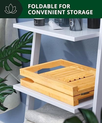 ROYAL CRAFT WOOD Premium Foldable Bathtub Tray Caddy - Wood Bath Tray for Tub, Bamboo Shelf, Expandable Bath Table Trays, Bathtub & Bathroom Accessories for New Home & Mothers, Birthday Gifts for Mom thumbnail 2