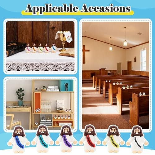 HSDJLXZ 36 Pack Little Jesus Figurines in Bulk, Mini Jesus Loves You Figures, Small Jesus Figurines, Tiny Jesus Figures for Church Christmas Party Favors Religious Easter Gifts for Egg Stuffers thumbnail 8