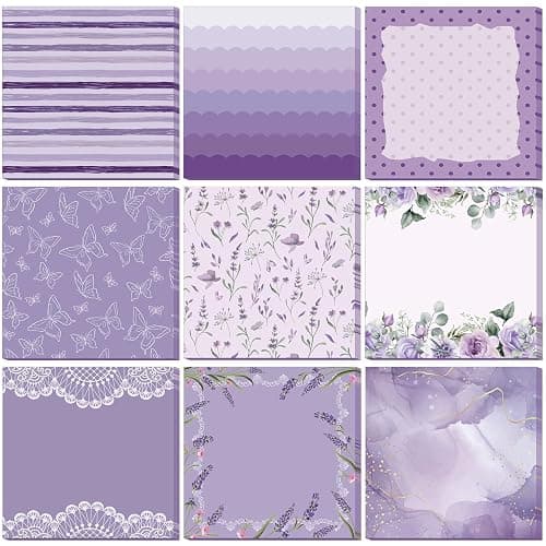 Saypacck 9 Pcs Aesthetic Sticky Notes Cute Pastel Self Stick Notepads Easy to Post Desk Supplies for Home Office Decor School Accessories Women Birthday Coworker Gifts(Purple) - Image 1